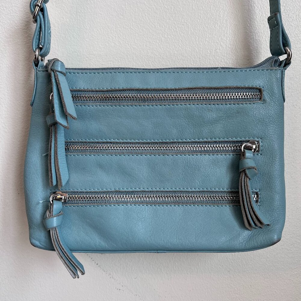 Great American Leatherworks Blue Zippered Cross Body